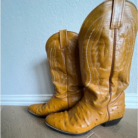 oklahoma Shoes Vintage Butterscotch Cowboy Boots Made In Mexico